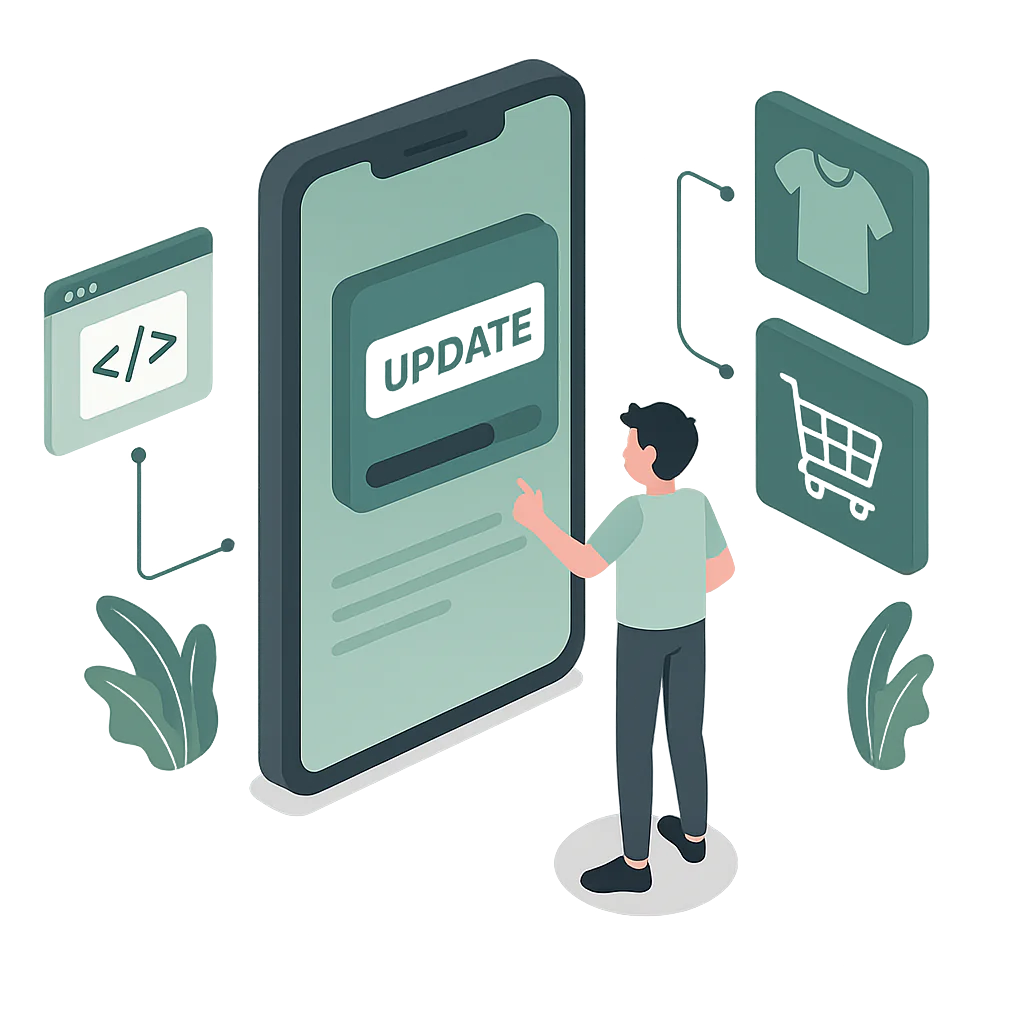 Decorative user working with app
